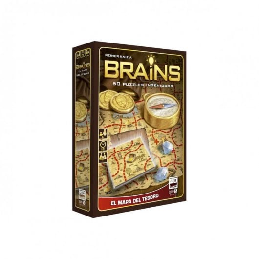 Livro 50 Puzzles Ingeniosos El Mapa Del Tesoro de Brains SD GAMES - Jogos - puzzles, mapa do tesouro, criativo