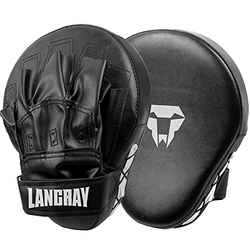Luvas de Boxe CURVADAS Langray (Preto - 9) LangRay - Equipamento de treino de boxe e artes marciais - preto, 9, pele sintética