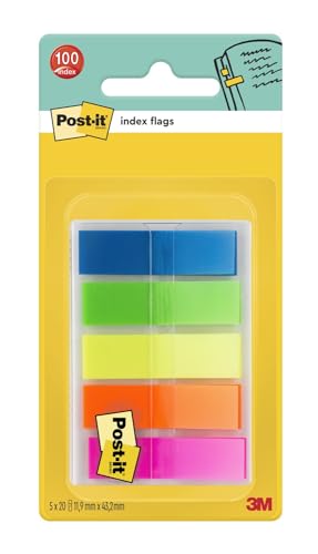Bandeira Autocolante 3M 683HF5 | Azul, Verde, Laranja, Vermelho, Amarelo Post-It - Notas autoadesivas - autocolante, azul, verde, laranja, vermelho