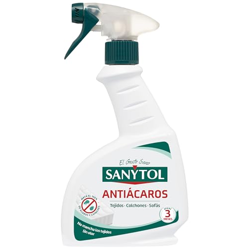 Spray Desinfetante de Tecido SANYTOL Anti-Acaros (300 ml) SANYTOL - Aromatizadores de ambiente - anti-ácaros, 300 ml, tecidos não laváveis