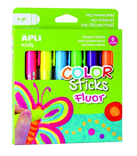 Apli Color Sticks 6 Unidades Fluorescentes APLI - Tinta, tinta de arte e esmalte - color sticks, fluorescentes, 6 unidades