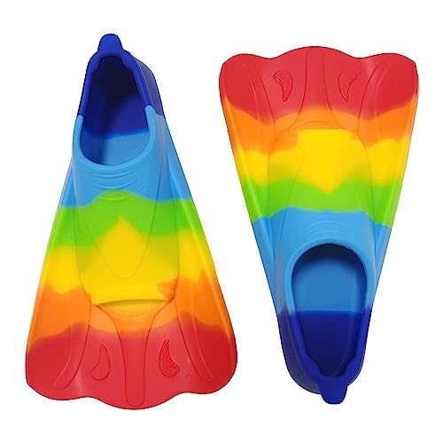 Aletas de Natação RAINBOW Silicone Soft (Tamanho Único) Firulab - Máscaras de mergulho e snorkeling - silicone, resistente, drenagem de água, proteção