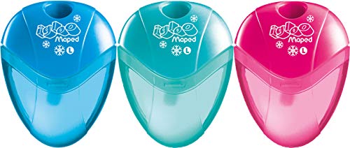 Lápis de Cor AFIA Igloo Simple para Crianças - Preto e Vermelho Maped - Material de escritório geral - 3 lápis, ponta reversível, saca-rolhas, depósito transparente