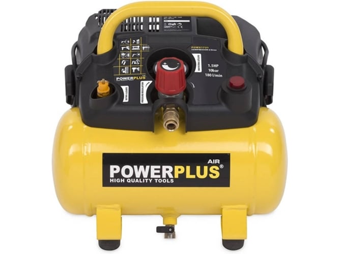 Compressor de Ar POWERPLUS PowX1721 (1100 W - 180 L/min) VARO - Compressores - 1100 W, 180 L/min, 6 L, 8 bar