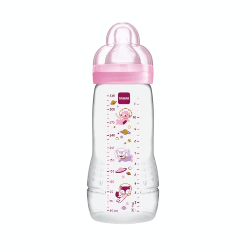 Biberão MAM Easy Active Rosa (330 ml - 6 meses) MAM - Biberões - 330 ml, 6 meses, ergonômico, anti-furoros