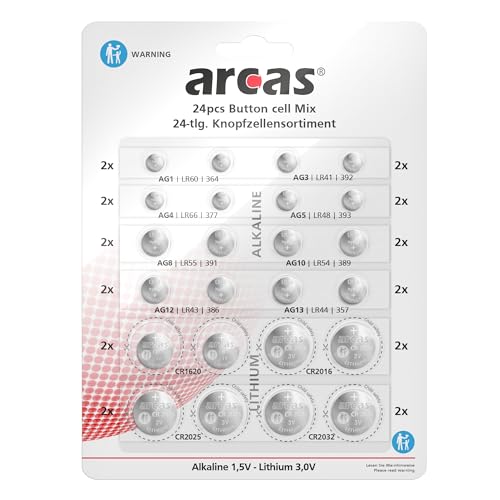 Pilhas ARCAS 12752400 (24 unidades - CR2032) Arcas - Baterias - 2032, 3V, alcalina, 24 unidades