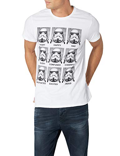 T-shirt STAR WARS Troopers Emotions Branco para Homem Star wars - Camisas e tops - algodão, 100, preto e branco, relevo