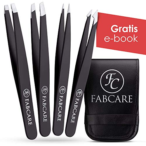 Pinças Depilatórias Profissionais com Estampado (4 Unidades) FABCARE - Instrumentos médicos - profissionais, estampado, 4 unidades
