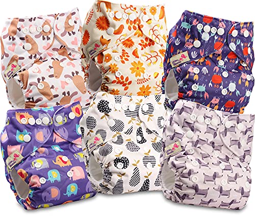 Littles And Bloomz Reusable Cloth Diaper Flp2-0602 Littles & Bloomz - Roupa interior - algodão, lavável à mão, lavável na máquina, suave