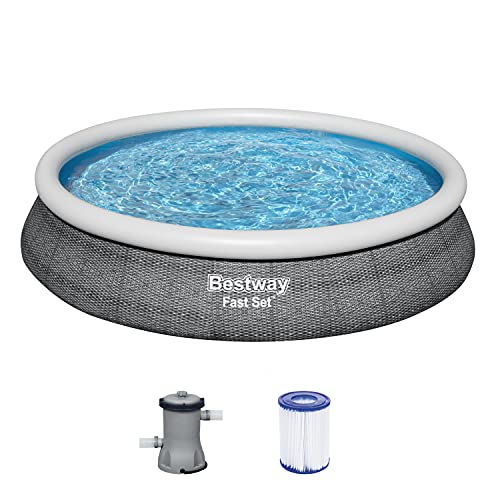 Piscina Redonda BESTWAY Fast Set Cinzento (457x84cm) Bestway - Brinquedos - piscina autoportante, pvc, 9677 litros, DuraPlus, 3 camadas