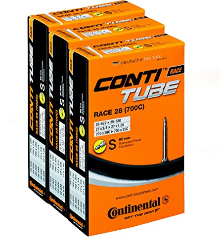 Continental Pack 3 Câmaras 28 20-25 Válvula Presta Fina 60 Mm Continental - Peças de automóveis - válvula presta, enchimento a pressão, adaptador manual, bolsa transporte