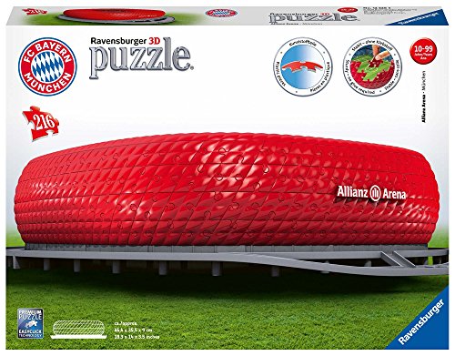 Puzzle RAVENSBURGER Allianz Arena (Idade Mínima: 14 Anos - 1000 Peças) Ravensburger - Quebra-cabeças de encaixar - puzzle, ravensburger, allianz arena, idade mínima, 14 anos, 1000 peças