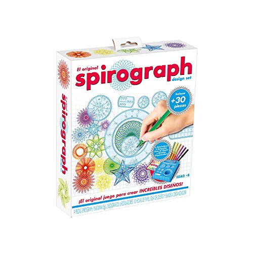 Conjunto de desenho SPIROGRAPH Party Town World Brands - Brinquedos - 7 rodas, anel, régua, canetas de cor