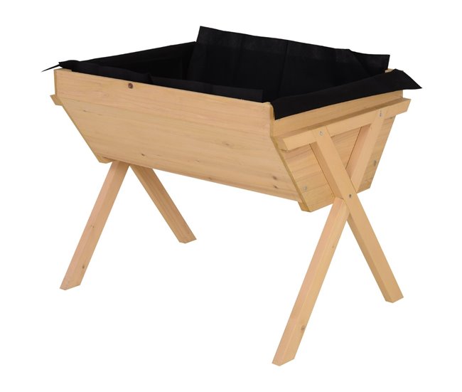 Horta Urbana de Madeira Outsunny | 100 x 70 x 80 cm - Cinzento Outsunny - Móveis de exterior - madeira, 100x70x80 cm, cinzento