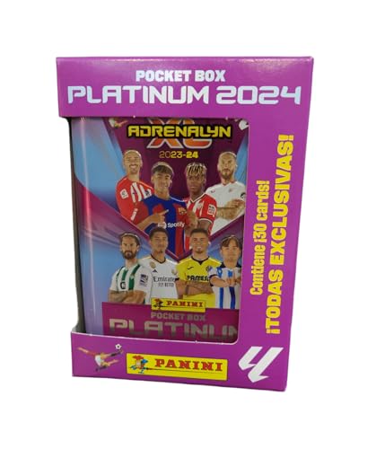 Adrenalyn Panini Pocket Box Platinum 2024 (Idade Mínima Recomendada: 6 anos) Panini España - Cartões colecionáveis ​​ - carta platinum, cartas limitadas, autocolantes removíveis