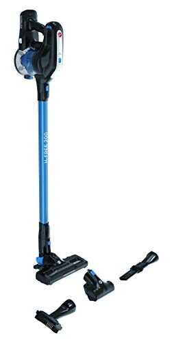Aspirador Vertical Hoover HF222 Upt Preto, Azul, Cinzento Hoover - Aspiradores - 2 baterias, 40 minutos, filtro lavável, acessórios incluídos