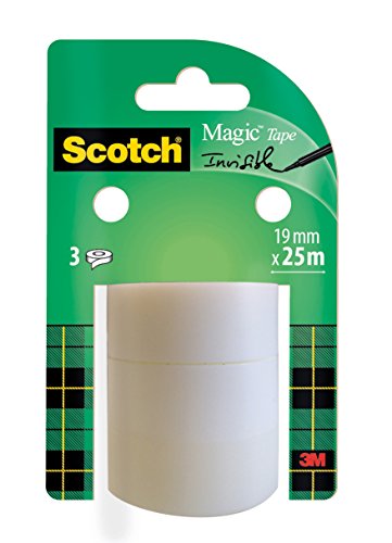 Fita Adesiva SCOTCH Magic Invisible (19 mm x 25 m) Scotch - Fitas adesivas de escritório - 19 mm, 2,5 m, transparente, sem rasto