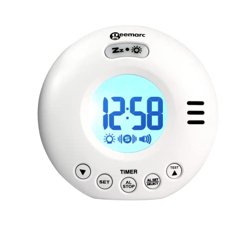 Relógio Despertador GEEMARC Voyager Branco GEEMARC - Relógios despertadores - relógio despertador, geemarc voyager branco, 3 níveis vibração, alarmes, luz dormir, porta-chaves, bolsa viagem, pilhas aa