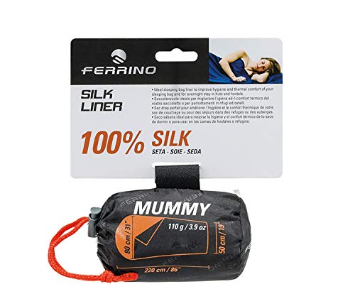 Saco de Campismo FERRINO Silk Línea Mummy (210 x 140 cm) Ferrino - Forros para sacos de dormir - algodão, muito macia, confortável, fresco