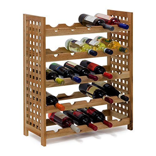 Relaxdays 400001 Cabide de Madeira Castanho Relaxdays - Suportes para vinhos - madeira, castanho