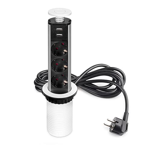 Adaptador de gênero emuca 1003000020 (Electricidade e Domótica) Emuca - Fios e cabos elétricos - conector tipo F, 3500w, 2 usb, 1,8m cabos
