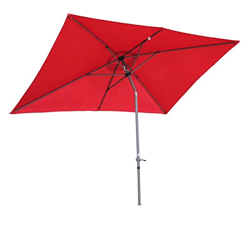 Guarda-Sol ANGEL LIVING 2X3M (Vermelho - Alumínio e Poliéster) Angel Living - Móveis de exterior - vermelho, alumínio, poliéster