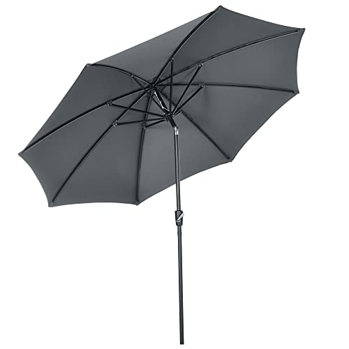 Guarda-Sol Outsunny com Alça e 8 Varas | Diâmetro: 300cm - Preto Outsunny - Móveis de exterior - 8 varas, 300cm, poliéster, preto