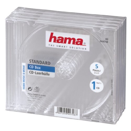 Caixa para Discos Ópticos HAMA 00107091 | Transparente Hama - Estojos e organizadores de cd/dvd - transparente, plástico, cd/cd-rom