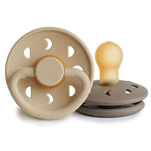 Chucha FRIGG Moon Phase Latex 2 Pack Croissant Portobello FRIGG - Cuidados com a higiene oral - peitos, croissant, estrelas, lua, borracha natural