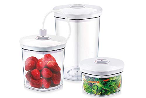 Conjunto de recipientes para embalar a vácuo CASO 001-016 Caso - Recipientes de armazenamento de alimentos - 16 recipientes, 1.5 L, 3 L, reutilizáveis