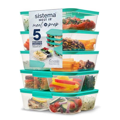 Conjunto de 5 Recipientes Nest It para Comida Pronta NEST IT Sistema - Recipientes de armazenamento de alimentos - recipientes, comida pronta, nest it
