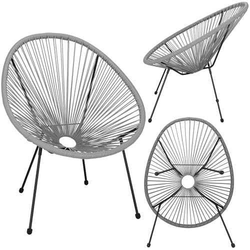 Cadeira de Jardim SPRINGOS Acapulco (Bege - Poli-Rattan - 73x40.5x87cm) SPRINGOS - Móveis de exterior - poli-rattan, 73x40.5x87cm, cinzenta, confortável