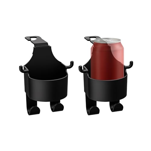 Suporte de Garfo e Caneca Auto 2 Unidades KRYMSON - Acessórios interiores de veículos a motor - abs, 11,5 x 3,8 x 4,8 cm, preto, 2 unidades