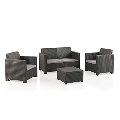 Conjunto de Jardim 2 Lugares + 2 Cadeiras + Mesa MAHINA conforama - Conjuntos de móveis de exterior - jardim, 2 lugares, cadeiras, mesa