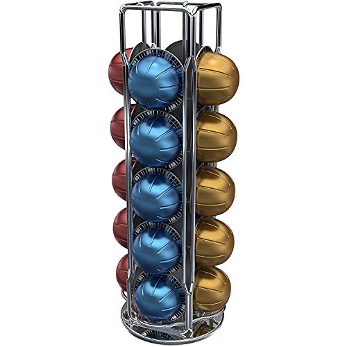 Porta Capsulas para Máquina de Café Nespresso Vertuo Capstores - Organizadores de balcão de cozinha e estação de bebidas - porta capsulas, nespresso vertuo, 20 capsules, cromado, café com leite