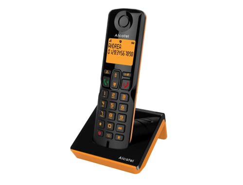 Telefone fixo Alcatel Dec S280 Preto, Laranja ALCATEL - Telefonia - telefone fixo, 3 teclas directas, 2 linhas, agenda 50 nomes, melodias