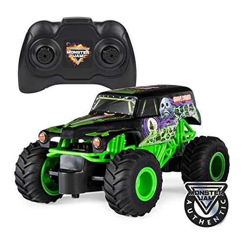 Carro Telecomandado R/C MONSTER JAM Grave Digger Spin Master - Brinquedos - telecomandado, 2,4GHz, 76m, pneus BKT, chassis realista