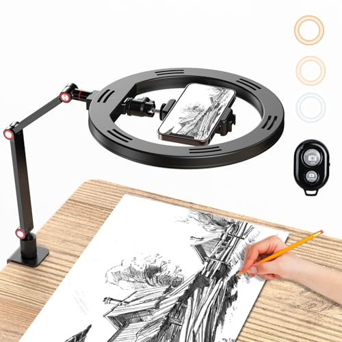 Suporte para Telemóvel DURONIC 10'' Ring Light APEXEL - Iluminação de estúdio & flashes - telemóvel, luz LED, tripé, ajustável