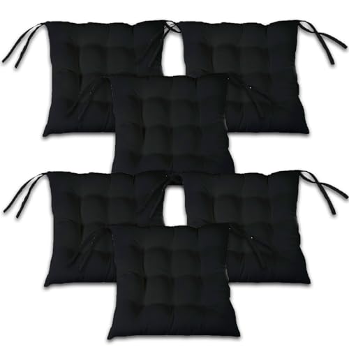 Conjunto de 6 Almofadas SUPERMUNDO com Fita Preto SUPER MUNDO SM - Almofadas para cadeiras e sofás - 6 almofadas, fita preta, 40x40 cm, 8 cm grosso