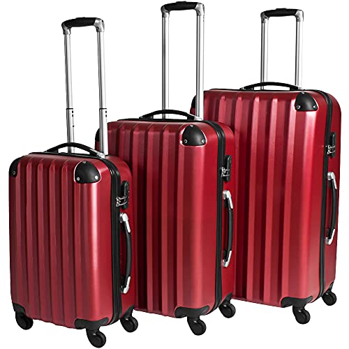 Conjunto de 3 Malas TECTAKE (Vermelho - Poliéster - 39x60x20 cm) TecTake - Bolsas, carteiras e estojos - conjunto, malas, vermelho, poliéster