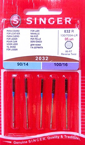 Broca para Costura Singer 2032 - 3 mm - 5 Unidades Singer - Agulhas e ganchos - 3 mm, 5 unidades, couro, vinil