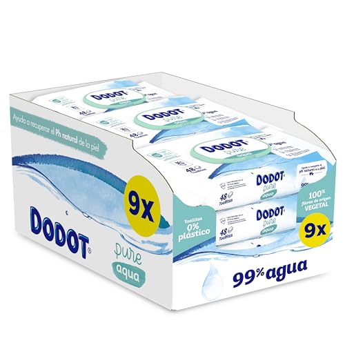 Toalhitas para Bebe DODOT Pure Aqua (480 unidades) Procter & Gamble - Muda fraldas - algodão, higiênico, sem perfume, sem álcool