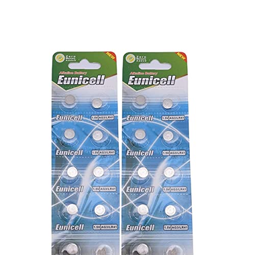 Pilha Recarregável UNICELL 20X Ag3 Lr41 Eunicell - Baterias de uso geral - ag3, lr41, 70 mah, azul, laranja