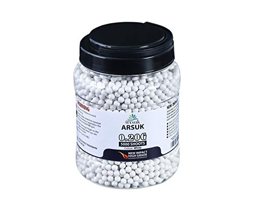 Balas ARSUK Airsoft (Branco - Plástico - 6 mm) ARSUK - Caça - plástico, 6 mm, 6000 bolas, alta precisão
