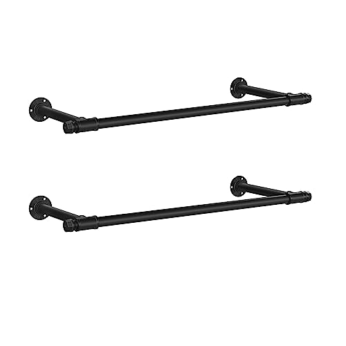 Conjunto de 2 Cabides de Parede SONGMICS HSR140B02 (Preto - Aço) SONGMICS - Organizadores de armário e cabideiros - metal, preto, elegante, moderno