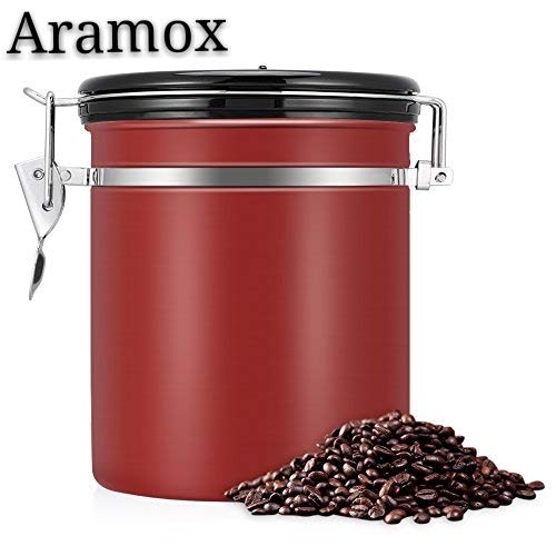 Caixa de armazenamento de café em aço inoxidável eecoo - Organizadores de balcão de cozinha e estação de bebidas - aço inoxidável, café