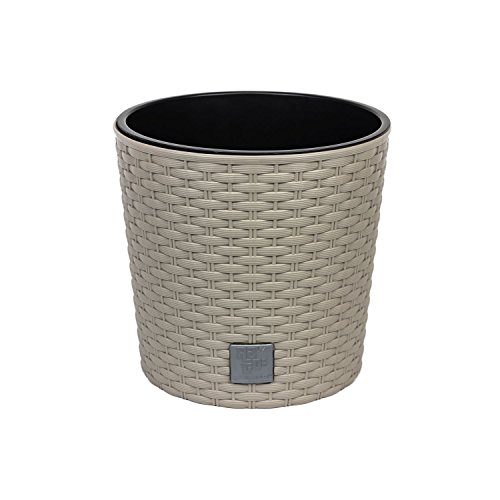 Vaso para Plantas HOMCOM 824-011WT (Cinzento - 25x25x22.4cm) Prosperplast - Vasos e canteiros - 25x25x22.4cm, cinzento, rega automática, resina plástica