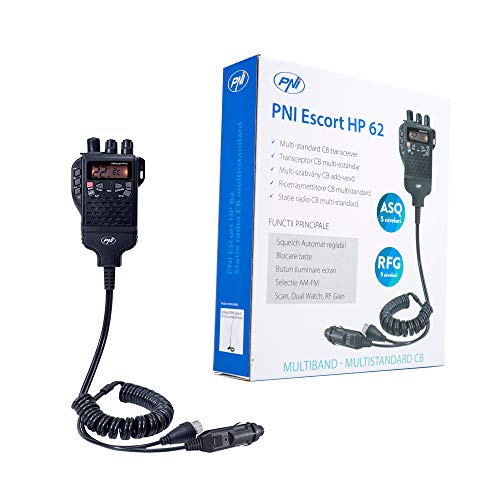 Rádio CB PNI Escort HP 62 (Preto - Digital - 12 V) PNI - Rádios bidirecionais - rádio cb, pni escort hp 62, preto, digital, 12V, frequência, potência de emissão, ganho, adaptador de alimentação