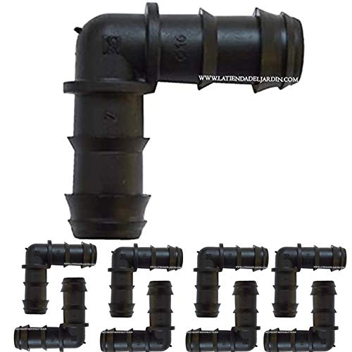 Conector para mangueiras SUINGA 50 x Codo goteo 16mm Suinga - Acessórios e válvulas para mangueira de jardim - codo gotejador, tubulação 16mm, polipropileno, jardinagem, agricultura