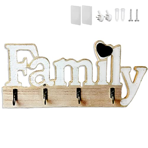 Suporte para Chaves ECHEHI | Madeira - Branco Echehi - Ganchos de utilidade - madeira, branco, 6 pares, design moderno